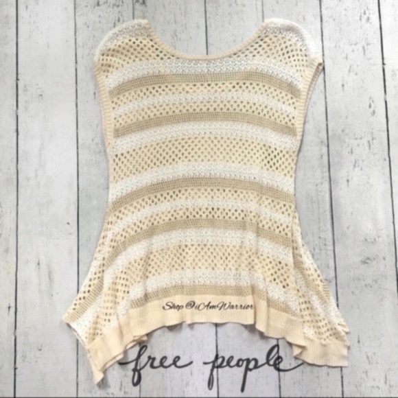 Free People striped open weave asymmetrical sweater *shop@iamwarrior - Picture 5 of 9